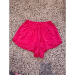 OFFLINE by Aerie Hot Pink Low Rise Smocked Athletic Shorts Size Large